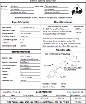 seismic bracing calculation