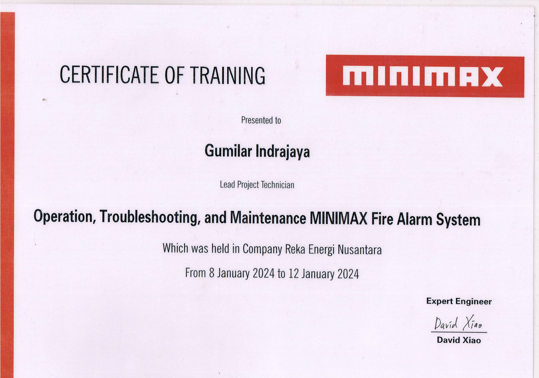 Minimax GmbH Certificate MERD00000U7