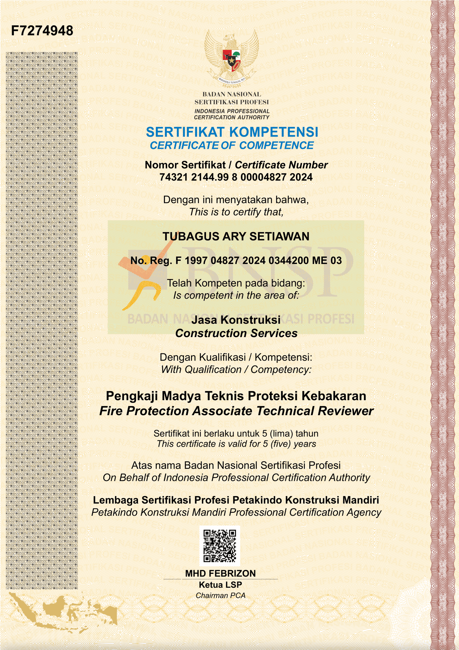 Sertifikat SKK Pengkaji Madya Teknis Proteksi Kebakaran Tubagus Ary Setiawan-1